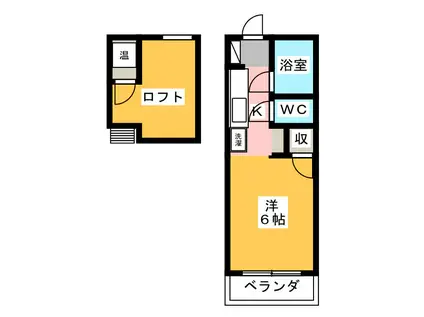 フラワーアネックス(ワンルーム/1階)の間取り写真