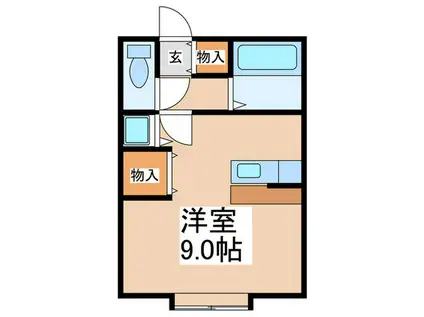 フォーレストIII(ワンルーム/2階)の間取り写真