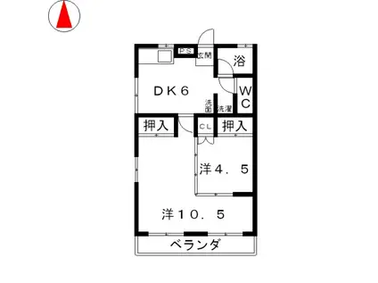 メイツ中庄(2DK/1階)の間取り写真