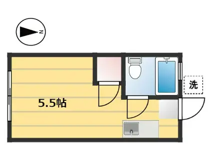 田中アパート(ワンルーム/1階)の間取り写真