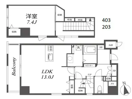 AILE(1LDK/2階)の間取り写真