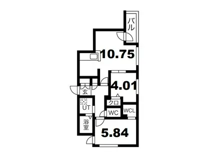 RESIDENCE SHINMEI HONGOU ウエストレジデン(2LDK/1階)の間取り写真