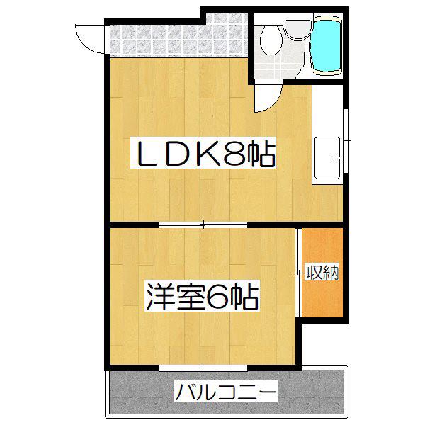 小倉マンション(1LDK/4階)の間取り写真