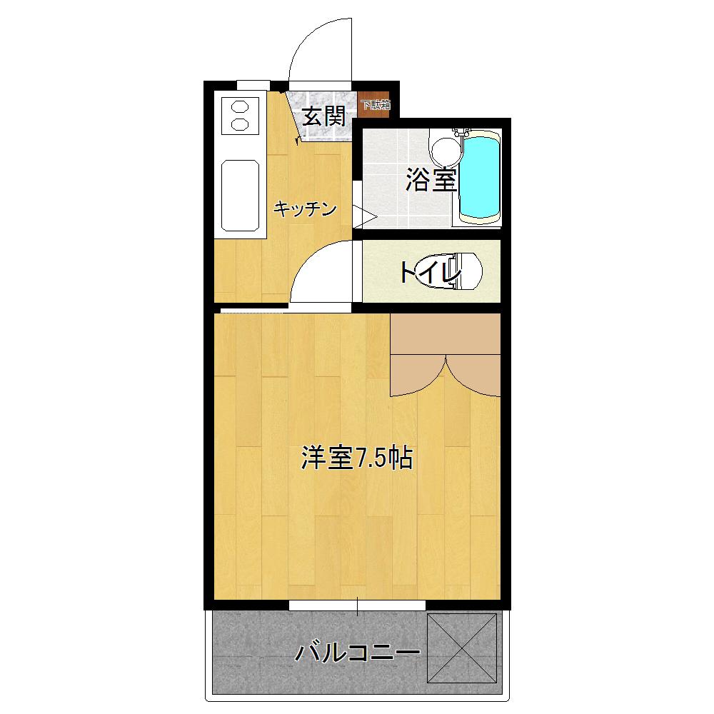 ニューサンシティコープ(1K/2階)の間取り写真