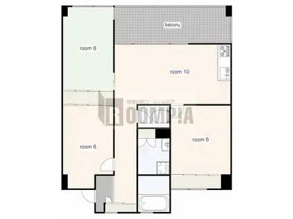 クレール穂積(3LDK/2階)の間取り写真