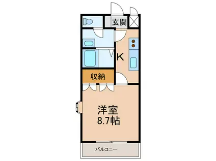 ＪＲ阪和線 紀伊駅 徒歩13分 2階建 築15年(1K/1階)の間取り写真