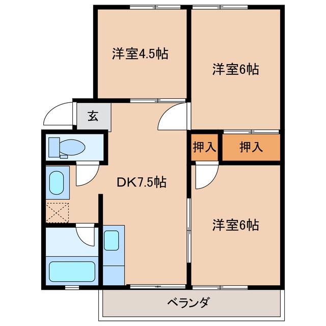 パークサイド柏(3DK/2階)の間取り写真