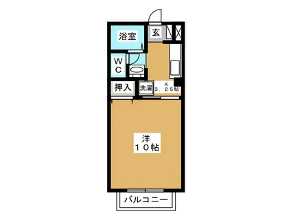 アネーロみわ(1K/1階)の間取り写真