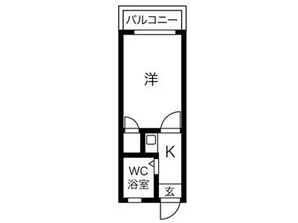 ルミエール高畑(1K/2階)の間取り写真