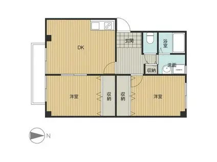 パレオス(2LDK/2階)の間取り写真