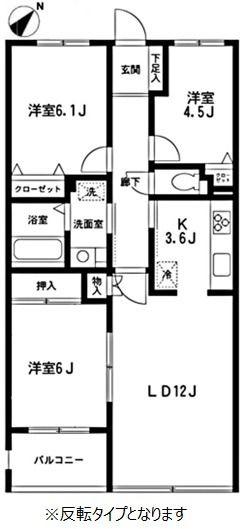 クレールコート芦花公園(3LDK/2階)の間取り写真