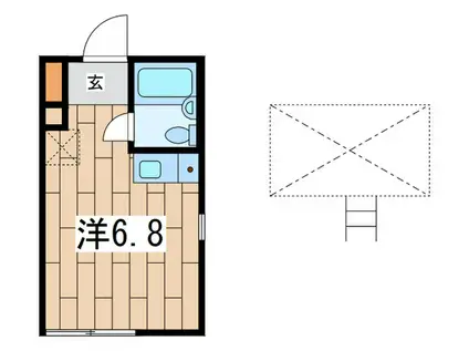 マ-ブルコート横須賀(ワンルーム/2階)の間取り写真