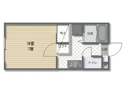 ロイヤルハイツ小松島II(1K/1階)の間取り写真