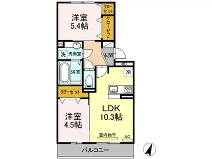 セキュレア須屋J(2LDK/3階)の間取り写真