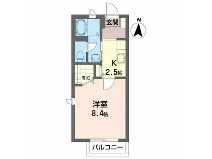 シャーメゾンO・K(1K/1階)の間取り写真