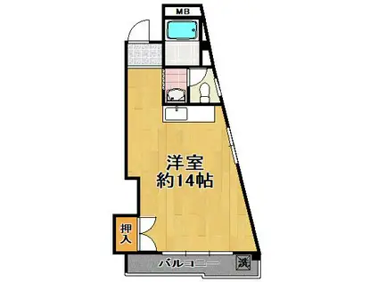 ヴァンコート三軒家東(ワンルーム/3階)の間取り写真