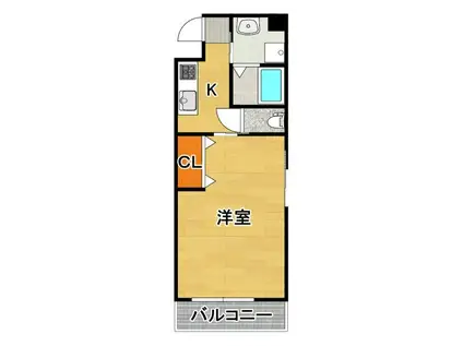 タウンコートオカジマ(1K/4階)の間取り写真