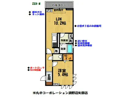 GRAND STATION宮上Ⅱ(1LDK/3階)の間取り写真