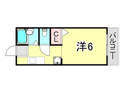 ドミール仁川(ワンルーム/1階)の間取り写真