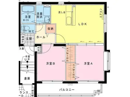 GRAND DE OSHIMA Ⅱ(2LDK/1階)の間取り写真