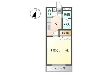 相鉄本線 さがみ野駅 徒歩6分 3階建 築15年(1K/1階)の間取り写真