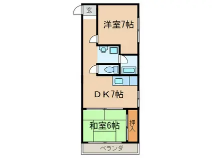 玉広ビル(2DK/3階)の間取り写真