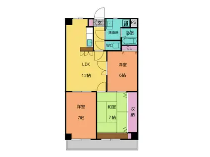 ルールマラン(3LDK/1階)の間取り写真