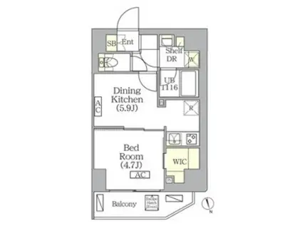 BRICK RESIDENCE 南青山 ブリックレジデンス南青山(1DK/3階)の間取り写真