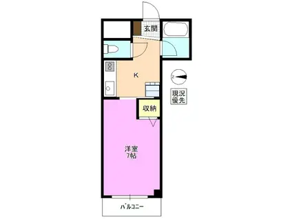 ガーデンハイツ(1K/2階)の間取り写真