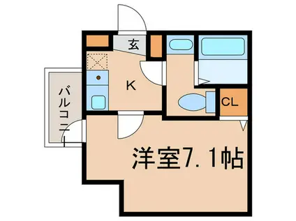 KYOTO HOUSE西大路(1K/3階)の間取り写真