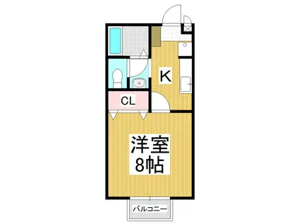 MAISON ウエスト(1K/1階)の間取り写真