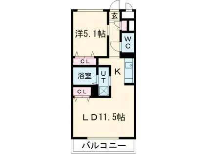 エトワールKEI(1LDK/1階)の間取り写真