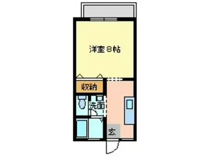 サンビレッジSANO A棟(1K/2階)の間取り写真