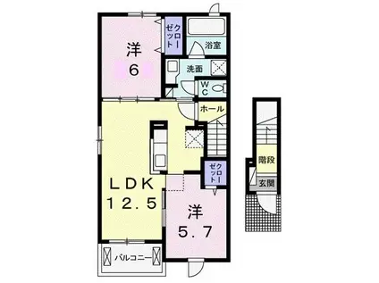アークスIV(2LDK/2階)の間取り写真