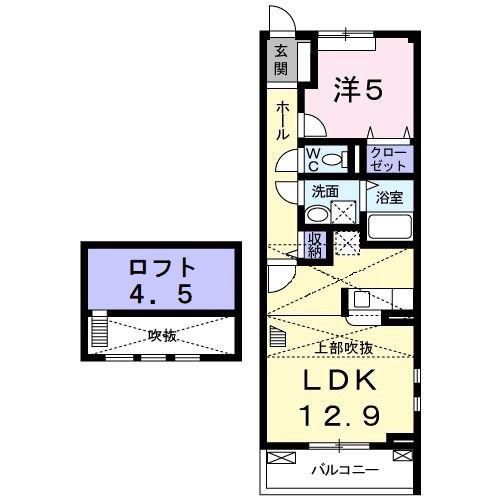 レオネッサ鴻池(1LDK/2階)の間取り写真