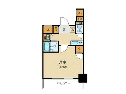 アーバイル新日本橋(1K/5階)の間取り写真