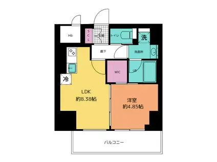 プレジオ西新井(1LDK/11階)の間取り写真