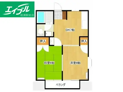 シティカームエクセレンス(2DK/1階)の間取り写真