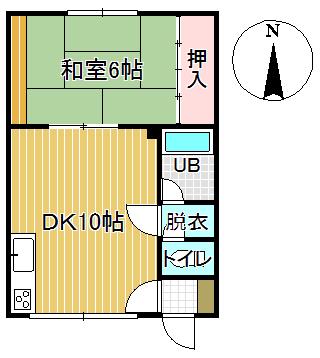 ヴィラ77(1LDK/2階)の間取り写真