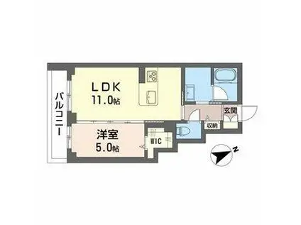 メープル(1LDK/2階)の間取り写真