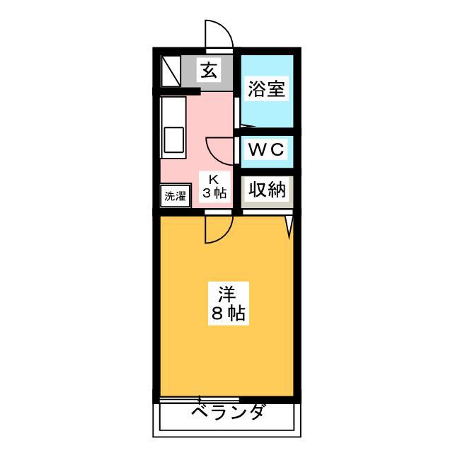 フェイバハイム(1K/2階)の間取り写真
