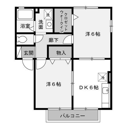 メゾンベール(2DK/2階)の間取り写真