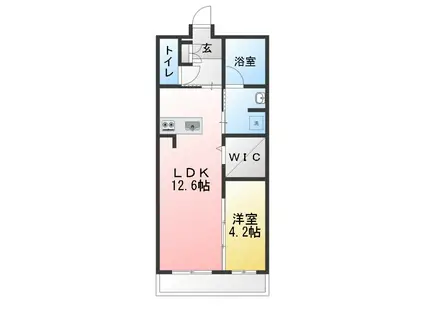 ウィズレジデンス藤枝(1LDK/3階)の間取り写真