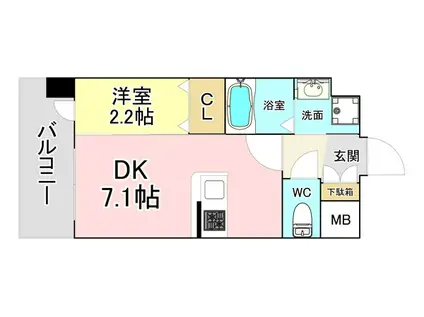 YSP八幡(1DK/5階)の間取り写真