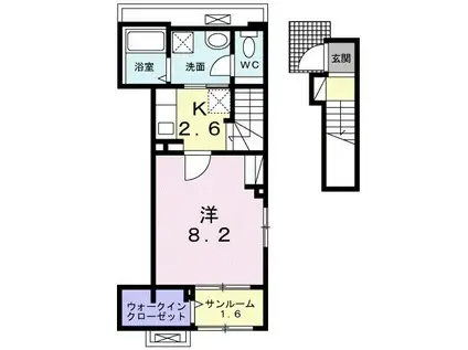 BOSCATO L I(1K/2階)の間取り写真