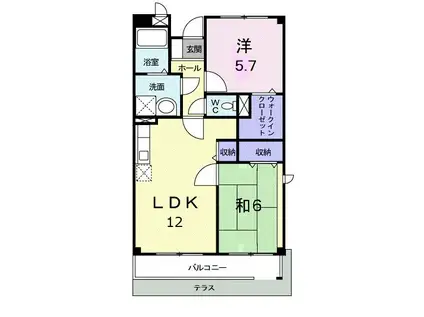 COMFORTMANSION(2LDK/1階)の間取り写真