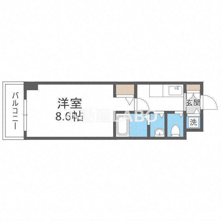 ボンジュール西九条(1K/2階)の間取り写真