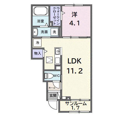 フェリス・カーサ(1LDK/1階)の間取り写真