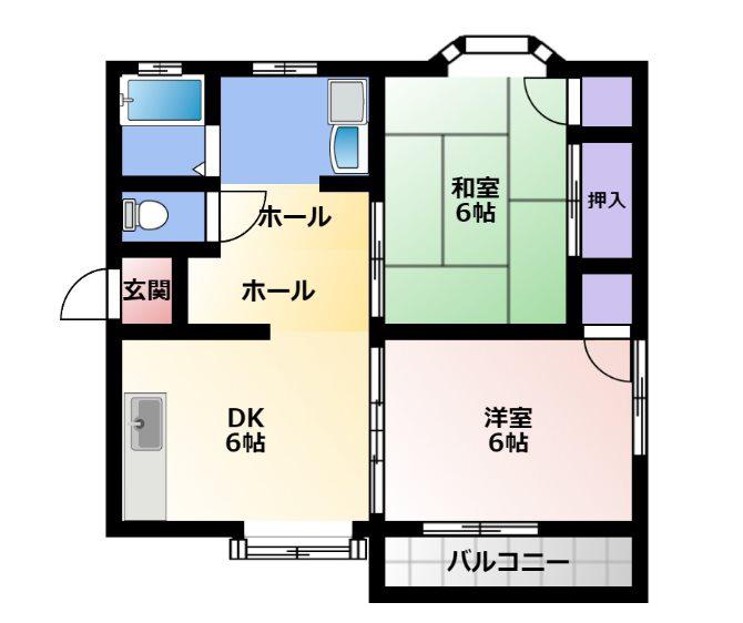 光陽ハイツ(2DK/2階)の間取り写真