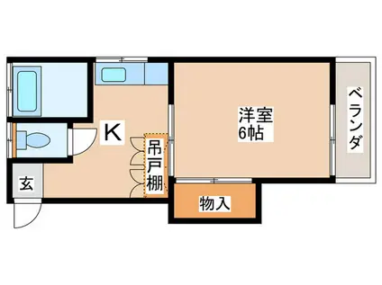 グリーンハイツ(1K/1階)の間取り写真